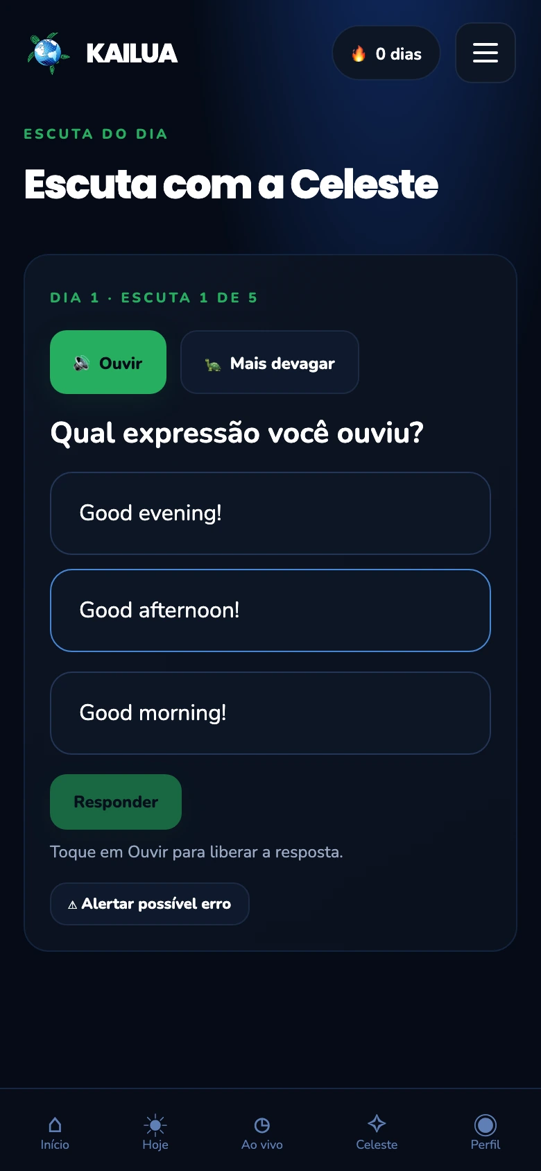 Exercício de escuta com a Celeste